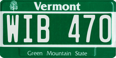 VT license plate WIB470