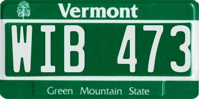 VT license plate WIB473