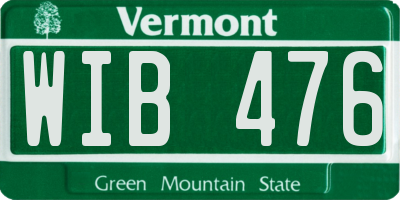 VT license plate WIB476