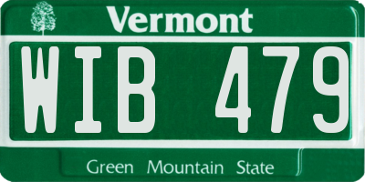 VT license plate WIB479
