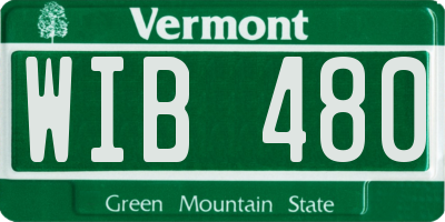 VT license plate WIB480