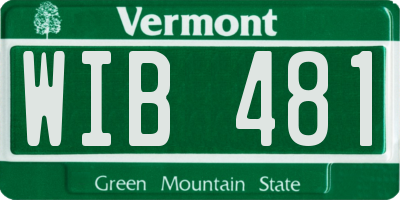 VT license plate WIB481