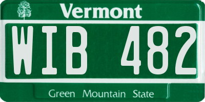 VT license plate WIB482