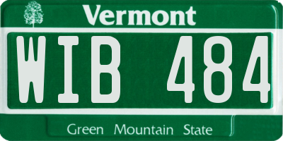 VT license plate WIB484