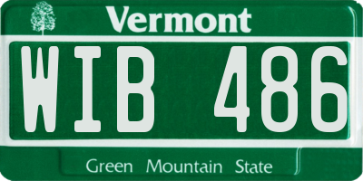 VT license plate WIB486