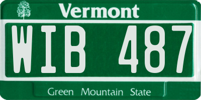 VT license plate WIB487