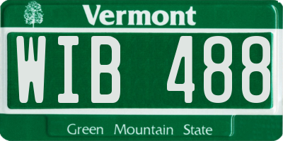 VT license plate WIB488