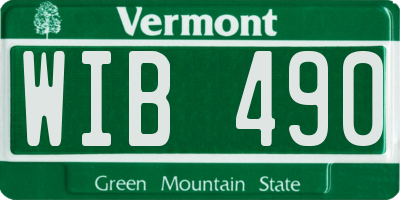 VT license plate WIB490