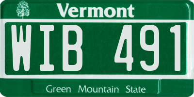 VT license plate WIB491