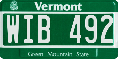 VT license plate WIB492