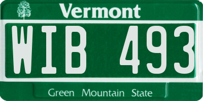 VT license plate WIB493