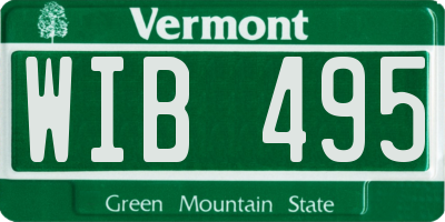 VT license plate WIB495