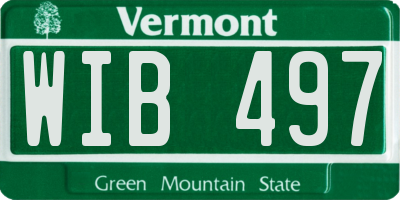 VT license plate WIB497