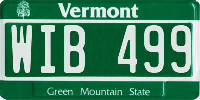 VT license plate WIB499