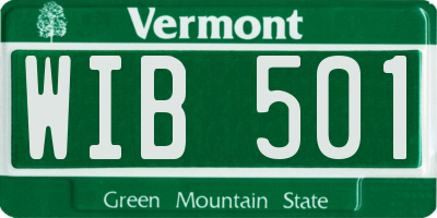 VT license plate WIB501