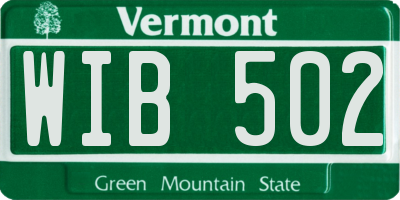 VT license plate WIB502