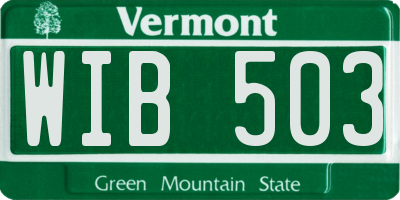 VT license plate WIB503