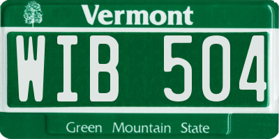VT license plate WIB504