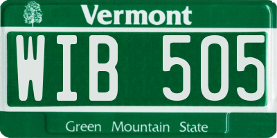 VT license plate WIB505