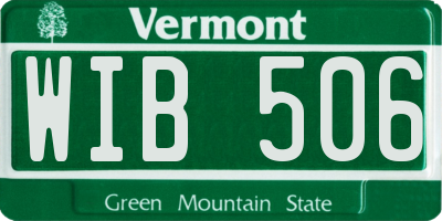 VT license plate WIB506