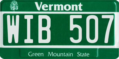 VT license plate WIB507