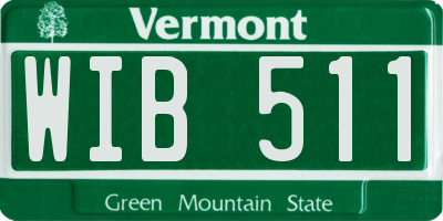 VT license plate WIB511