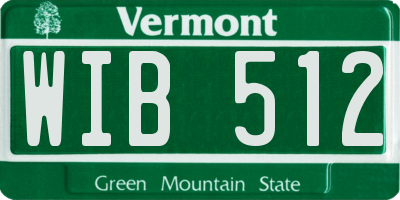 VT license plate WIB512
