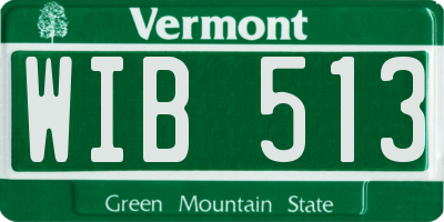 VT license plate WIB513