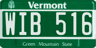 VT license plate WIB516