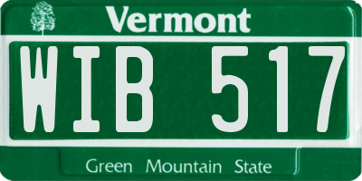 VT license plate WIB517