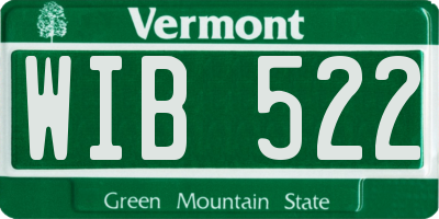 VT license plate WIB522