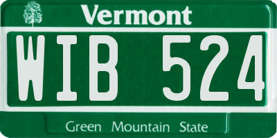 VT license plate WIB524