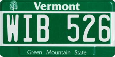 VT license plate WIB526