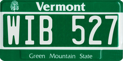 VT license plate WIB527