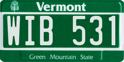 VT license plate WIB531