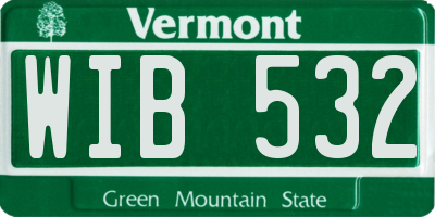 VT license plate WIB532
