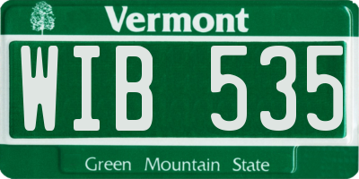 VT license plate WIB535