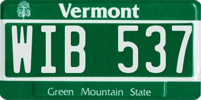 VT license plate WIB537