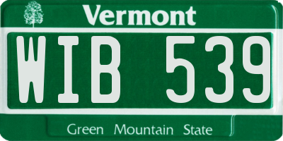 VT license plate WIB539