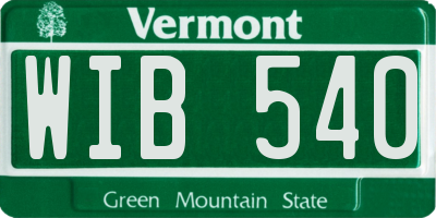 VT license plate WIB540