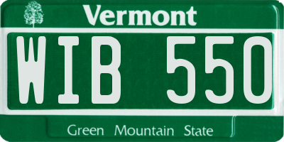 VT license plate WIB550