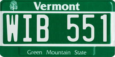 VT license plate WIB551