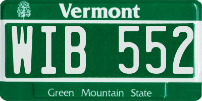 VT license plate WIB552