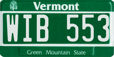 VT license plate WIB553