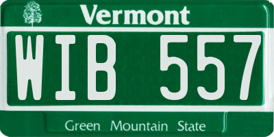 VT license plate WIB557