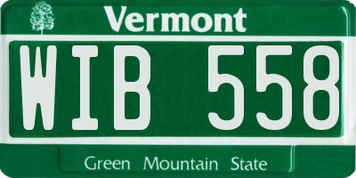 VT license plate WIB558