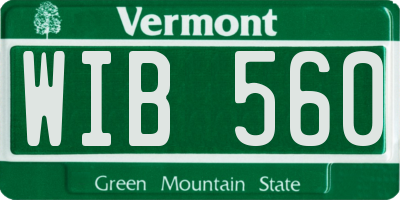 VT license plate WIB560