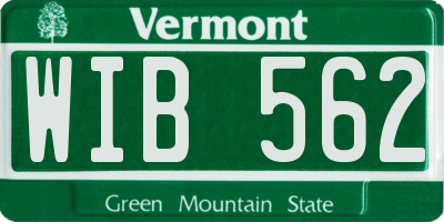 VT license plate WIB562