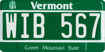 VT license plate WIB567