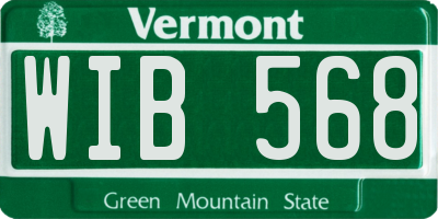 VT license plate WIB568
